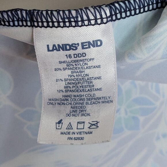 Lands' End Square Neck Underwire Tankini Swimsuit Top 16 DDD - Picture 8 of 8